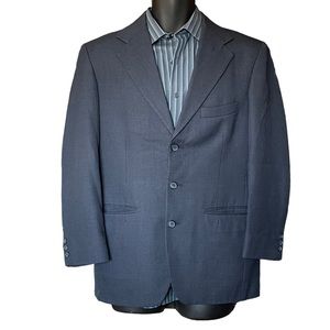 Vintage HARDWICK Clothes Suit Coat Three Button Single Breasted Blue Gray 38S